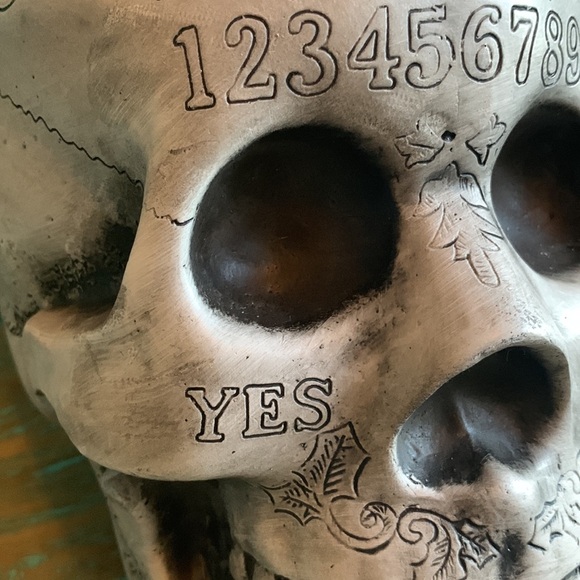 Ouja Skull Halloween Decoration Heavy Resin Occult Party Festive - Picture 4 of 13